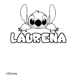 Coloraci&oacute;n del nombre LAURENA - decorado Stitch