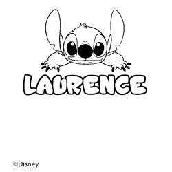 Coloraci&oacute;n del nombre LAURENCE - decorado Stitch