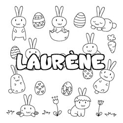 Coloraci&oacute;n del nombre LAUR&Egrave;NE - decorado Pascua