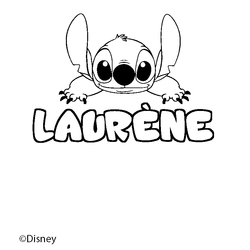 Coloraci&oacute;n del nombre LAUR&Egrave;NE - decorado Stitch