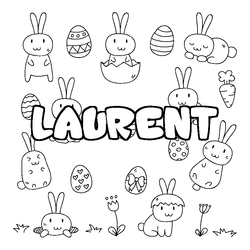 Coloraci&oacute;n del nombre LAURENT - decorado Pascua