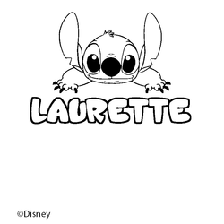 Coloraci&oacute;n del nombre LAURETTE - decorado Stitch