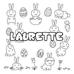 Coloraci&oacute;n del nombre LAURETTE - decorado Pascua