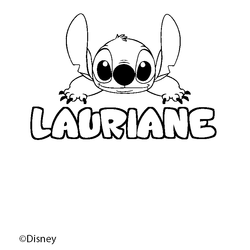 Coloraci&oacute;n del nombre LAURIANE - decorado Stitch