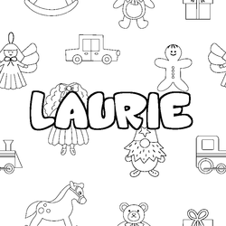 Coloraci&oacute;n del nombre LAURIE - decorado juguetes