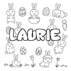 Coloraci&oacute;n del nombre LAURIE - decorado Pascua