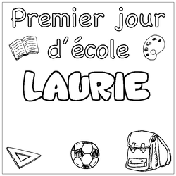Coloraci&oacute;n del nombre LAURIE - decorado primer d&iacute;a de escuela