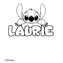 Coloraci&oacute;n del nombre LAURIE - decorado Stitch