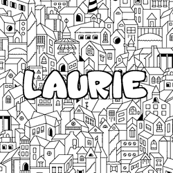 Coloraci&oacute;n del nombre LAURIE - decorado ciudad