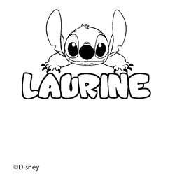 Coloraci&oacute;n del nombre LAURINE - decorado Stitch