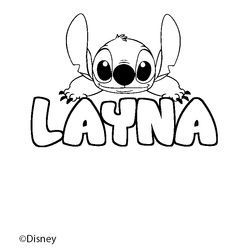 Coloraci&oacute;n del nombre LAYNA - decorado Stitch