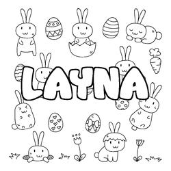 Coloraci&oacute;n del nombre LAYNA - decorado Pascua