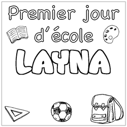 Coloraci&oacute;n del nombre LAYNA - decorado primer d&iacute;a de escuela