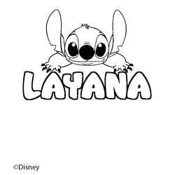 Coloraci&oacute;n del nombre LAYANA - decorado Stitch