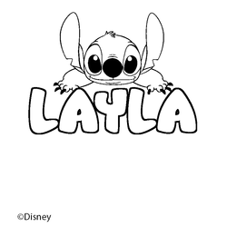 Coloraci&oacute;n del nombre LAYLA - decorado Stitch