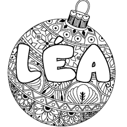 Coloraci&oacute;n del nombre L&Eacute;A - decorado bola de Navidad