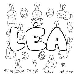 Coloraci&oacute;n del nombre L&Eacute;A - decorado Pascua