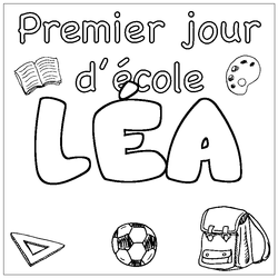 Coloraci&oacute;n del nombre L&Eacute;A - decorado primer d&iacute;a de escuela