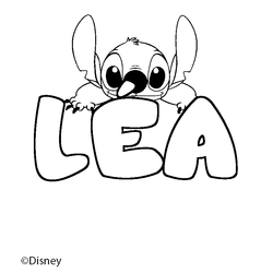 Coloraci&oacute;n del nombre L&Eacute;A - decorado Stitch