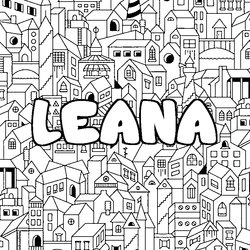 Coloraci&oacute;n del nombre LEANA - decorado ciudad