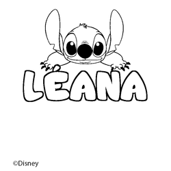 Coloraci&oacute;n del nombre L&Eacute;ANA - decorado Stitch