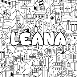 Coloraci&oacute;n del nombre L&Eacute;ANA - decorado ciudad