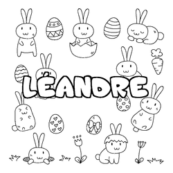 Coloraci&oacute;n del nombre L&Eacute;ANDRE - decorado Pascua