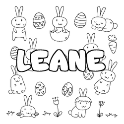 Coloraci&oacute;n del nombre LEANE - decorado Pascua