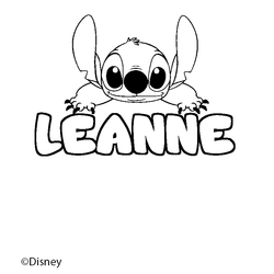Coloraci&oacute;n del nombre LEANNE - decorado Stitch