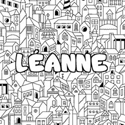 Coloraci&oacute;n del nombre L&Eacute;ANNE - decorado ciudad