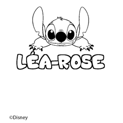 Coloraci&oacute;n del nombre L&Eacute;A-ROSE - decorado Stitch