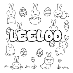 Coloraci&oacute;n del nombre LEELOO - decorado Pascua