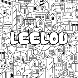 Coloraci&oacute;n del nombre LEELOU - decorado ciudad