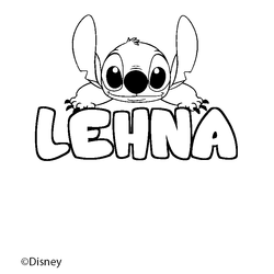 Coloraci&oacute;n del nombre LEHNA - decorado Stitch