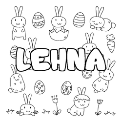 Coloraci&oacute;n del nombre LEHNA - decorado Pascua