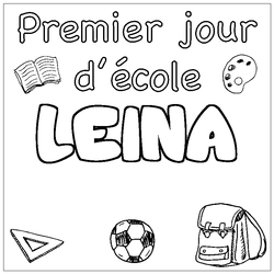Coloraci&oacute;n del nombre LEINA - decorado primer d&iacute;a de escuela