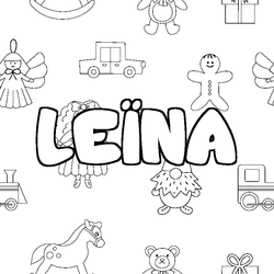 Coloraci&oacute;n del nombre LE&Iuml;NA - decorado juguetes