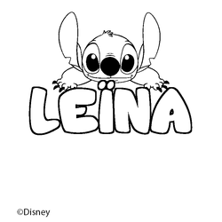Coloraci&oacute;n del nombre LE&Iuml;NA - decorado Stitch
