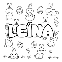 Coloraci&oacute;n del nombre LE&Iuml;NA - decorado Pascua