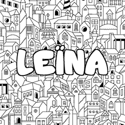 Coloraci&oacute;n del nombre LE&Iuml;NA - decorado ciudad