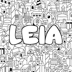 Coloraci&oacute;n del nombre LEIA - decorado ciudad