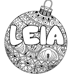 Coloraci&oacute;n del nombre LEIA - decorado bola de Navidad