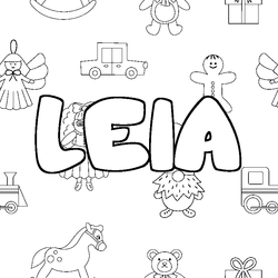 Coloraci&oacute;n del nombre LEIA - decorado juguetes