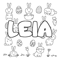 Coloraci&oacute;n del nombre LEIA - decorado Pascua