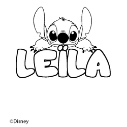 Coloraci&oacute;n del nombre LE&Iuml;LA - decorado Stitch