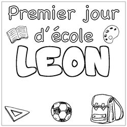 Coloraci&oacute;n del nombre LEON - decorado primer d&iacute;a de escuela
