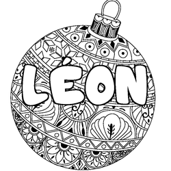 Coloraci&oacute;n del nombre L&Eacute;ON - decorado bola de Navidad
