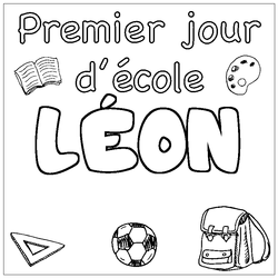 Coloraci&oacute;n del nombre L&Eacute;ON - decorado primer d&iacute;a de escuela