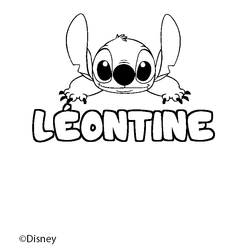 Coloraci&oacute;n del nombre L&Eacute;ONTINE - decorado Stitch