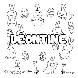 Coloraci&oacute;n del nombre L&Eacute;ONTINE - decorado Pascua